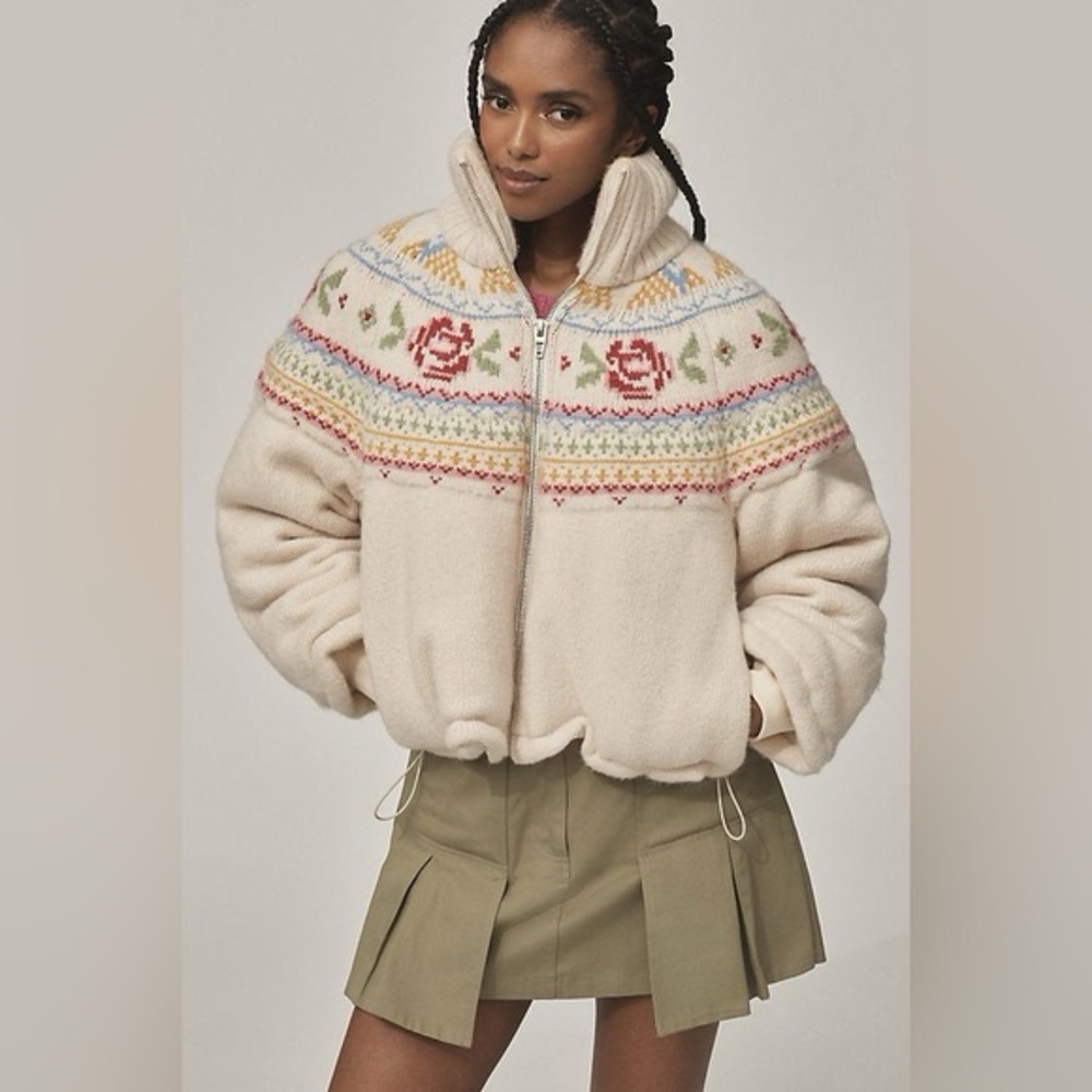 Anthropologie Multicolor Teddy Jacket - Picture 2 of 7